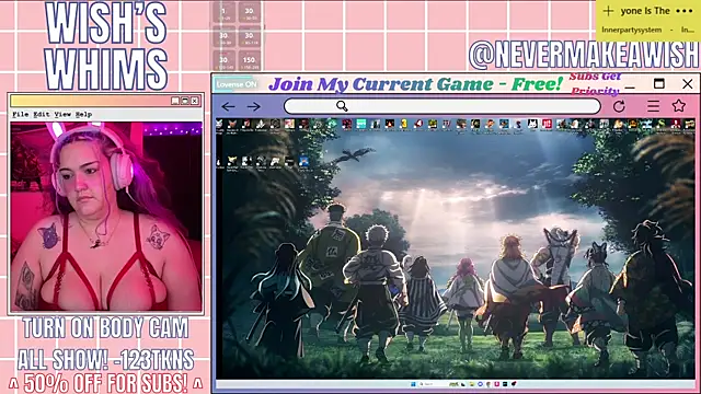Snapshot of nevermakeawish chatting on 05-15-26, 05:05 nevermakeawish online show from 05-15-26, 05:05