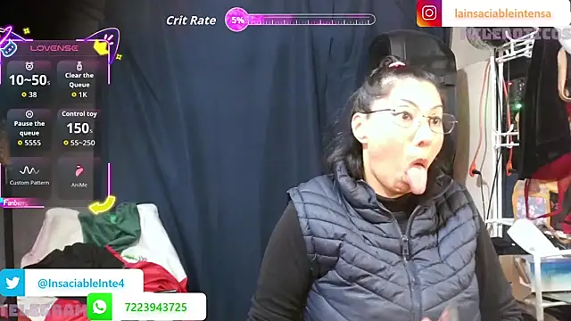 Snapshot of LaInsaciableIntensa chatting on 04-24-26, 12:01 LaInsaciableIntensa online show from 04-24-26, 12:01